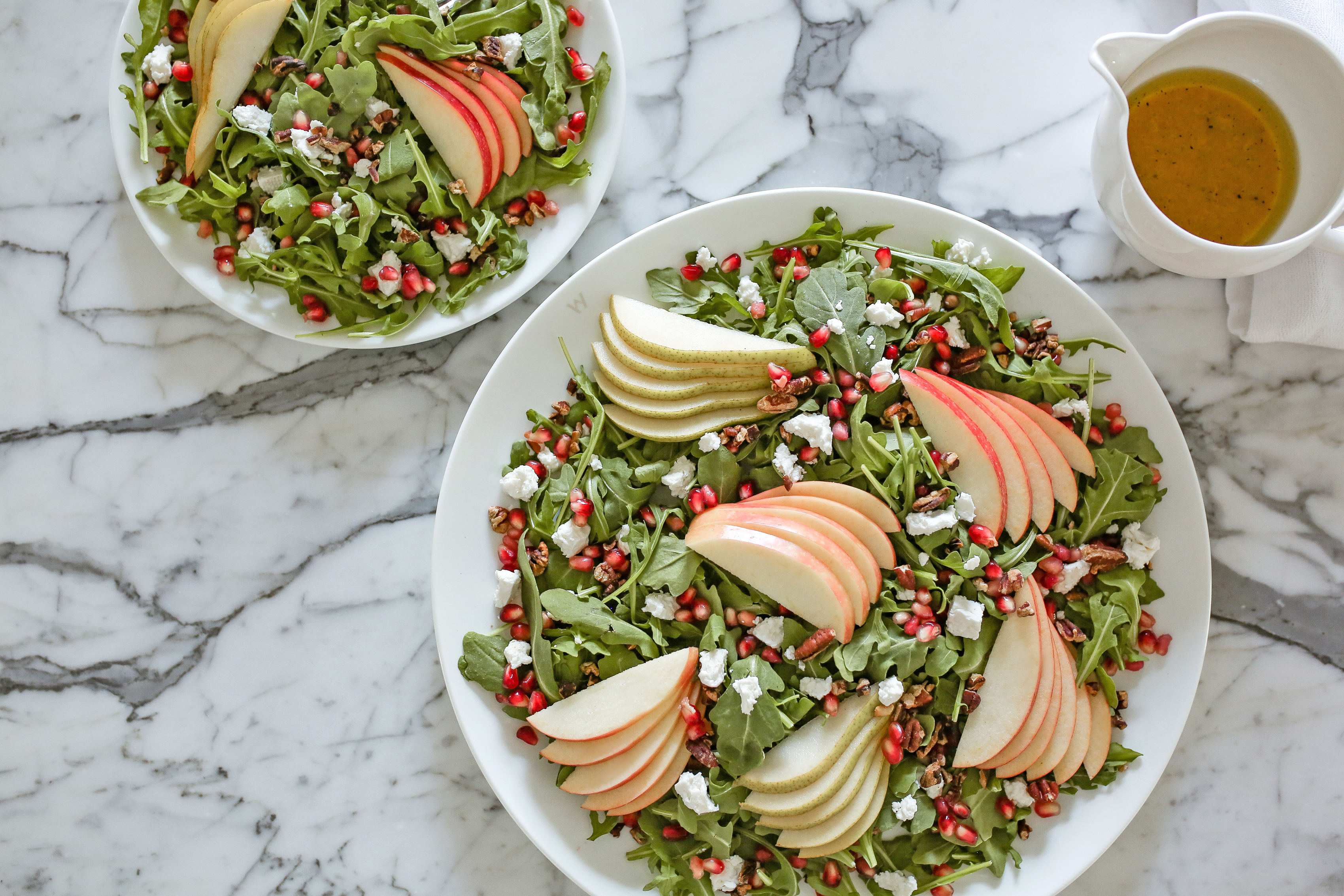 pomegranate and pear green salad with ginger dressing Pomegranate, & Apple NA-04.05.24AM